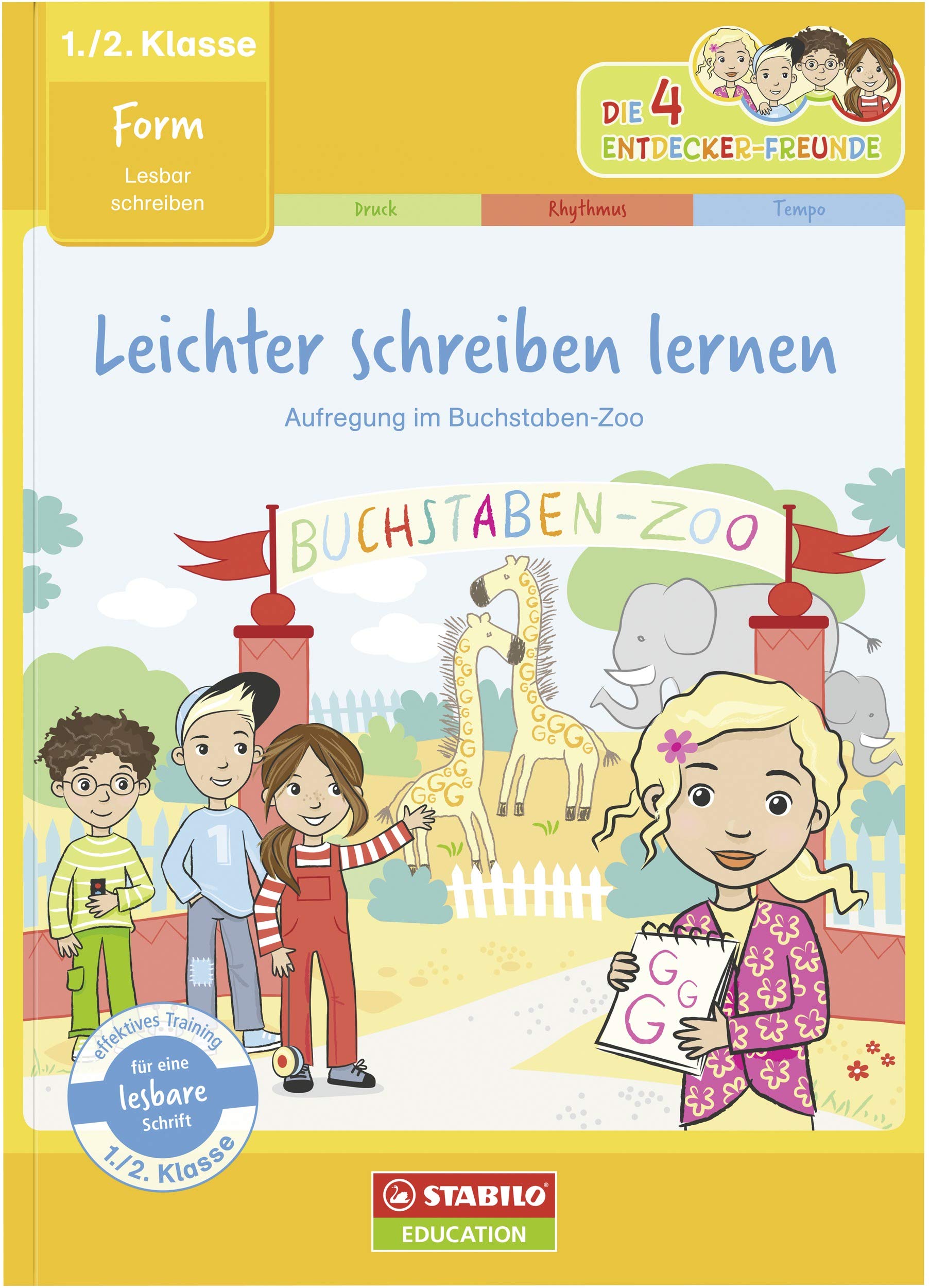 Schreibmotorik Übungsheft für Kinder in der 1./2. Klasse - STABILO Leichter schreiben lernen - Druck (Die 4 Entdecker-Freunde) Non-fiction