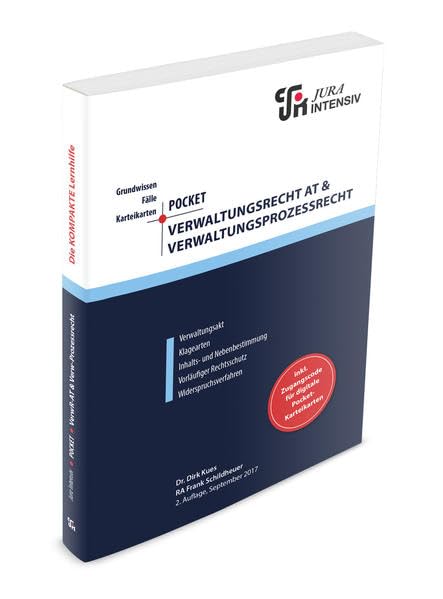 Pocket Allgemeines Verwaltungsrecht & Verwaltungsprozessrecht: Grundwissen - Fälle - Klausurhinweise - 48 Karteikarten (Pocket / Die kompakte Lernhilfe) Law