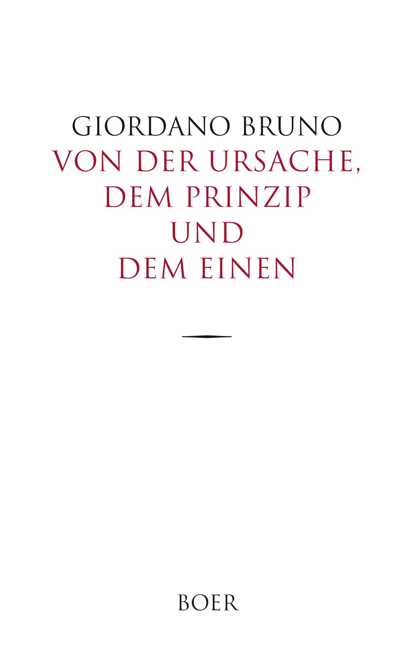 Von der Ursache, dem Prinzip und dem Einen Philosophy
