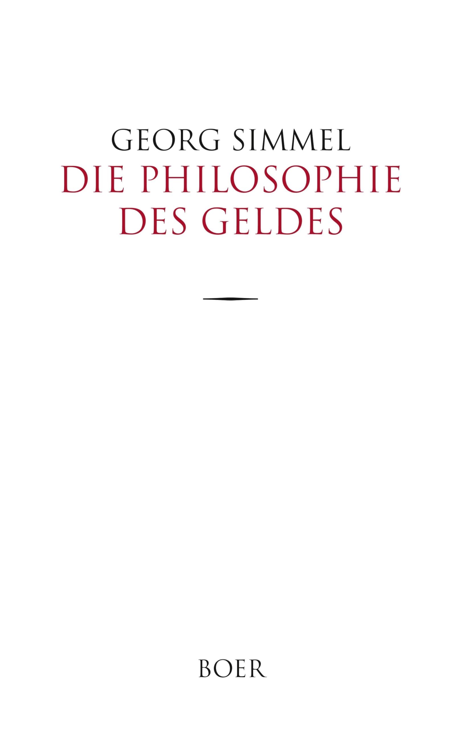 Die Philosophie des Geldes Philosophy