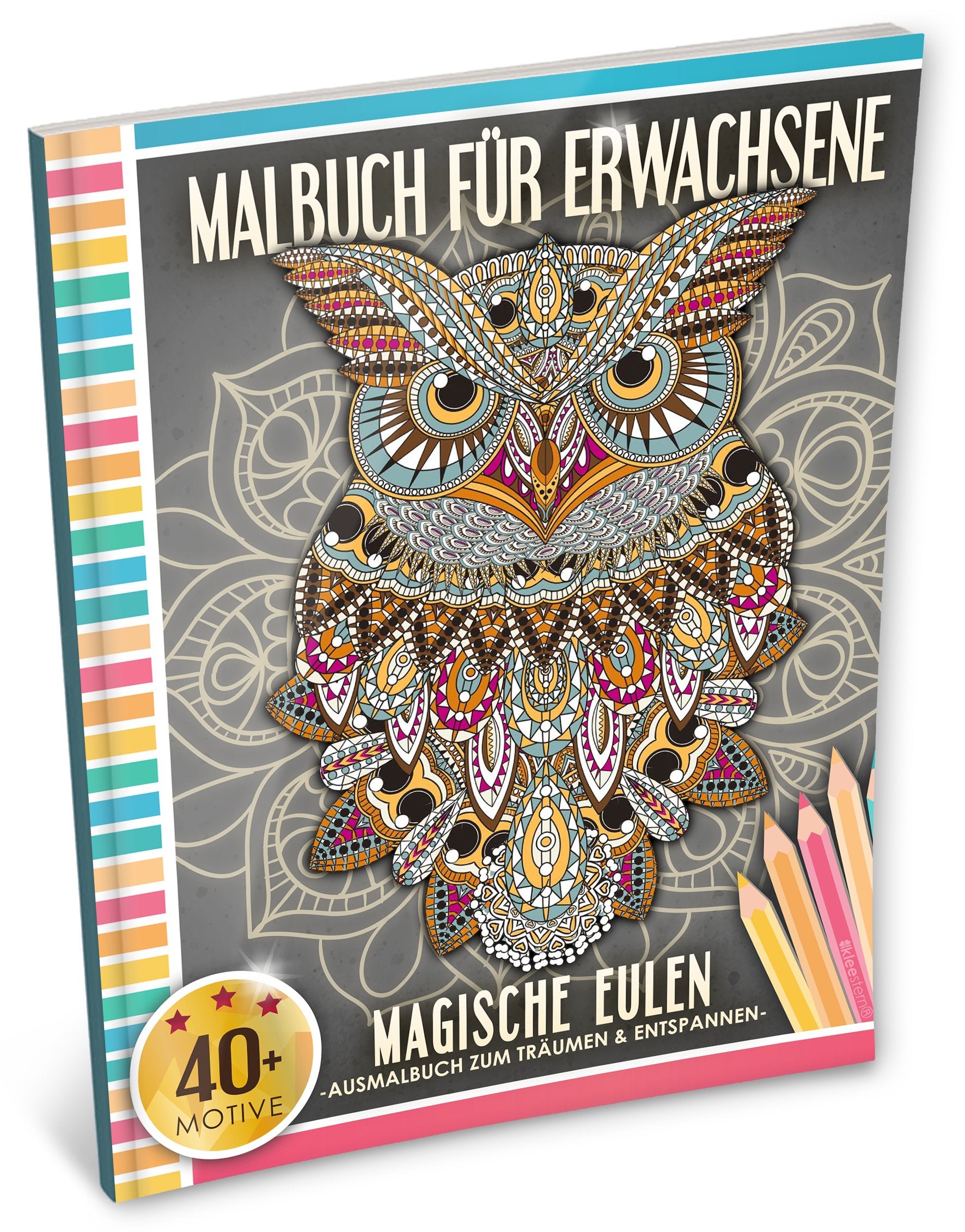 Malbuch für Erwachsene: Magische Eulen (Kleestern®, A4 Format, 40+ Motive) (A4 Malbuch für Erwachsene, Band 2) Film, Art & Culture