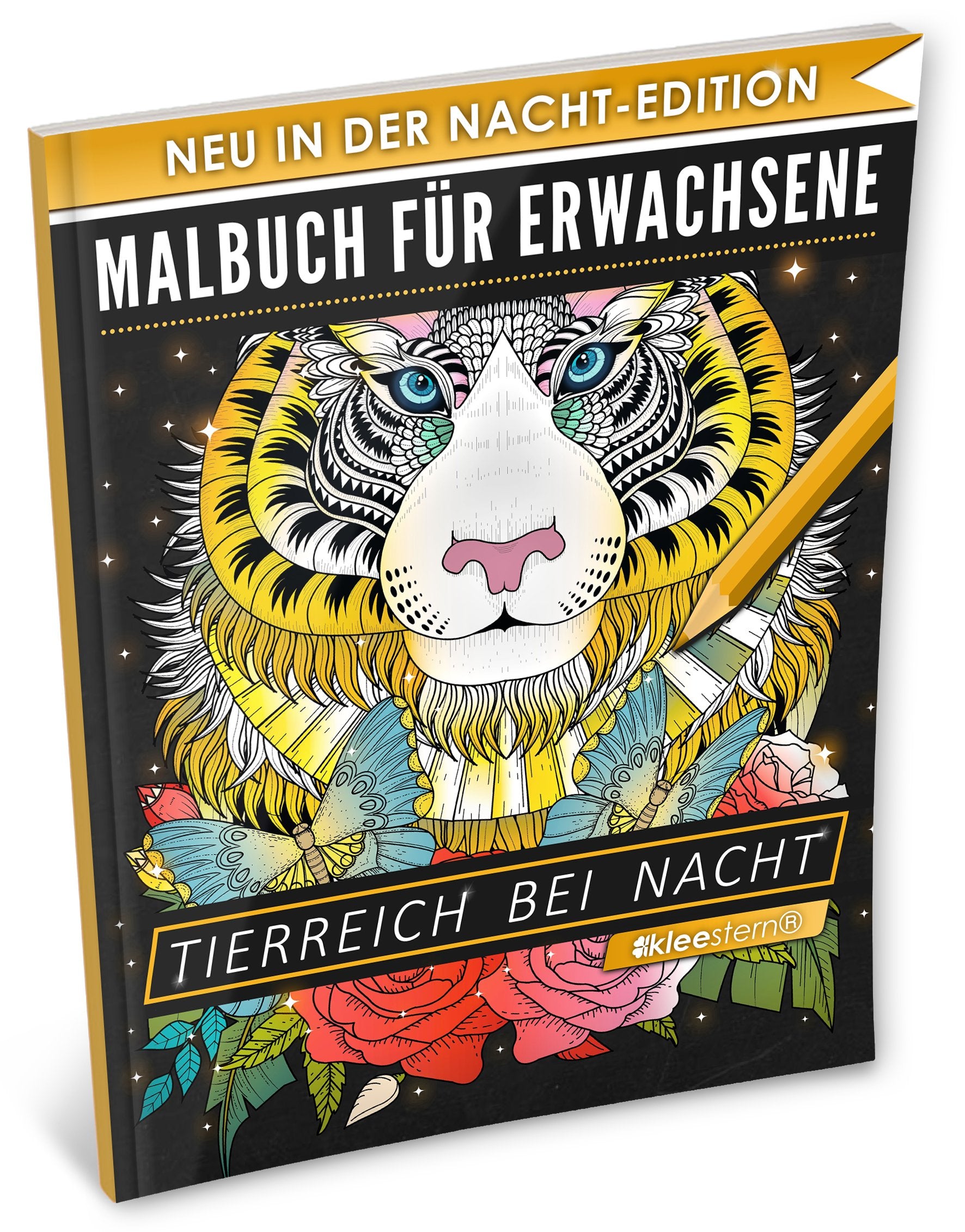 Malbuch für Erwachsene: Tierreich bei Nacht (A4 Nacht Edition, 40+ Ausmalbilder, Ideal für Neon & Glitzerstifte, Kleestern®) Health, Nutrition & Fitness
