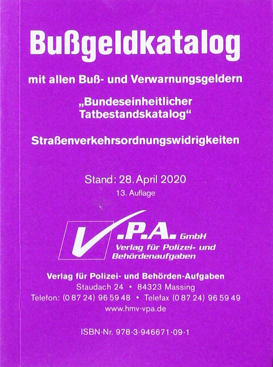 Orignal-Bußgeldkatalog der Polizei Law