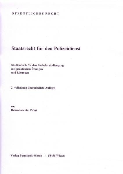 Staatsrecht für den Polizeidienst: (keine Auslieferung über den Buchhandel) Law