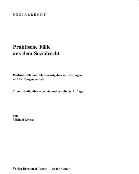 Praktische Fälle aus dem Sozialrecht: (keine Auslieferung über den Buchhandel) Law
