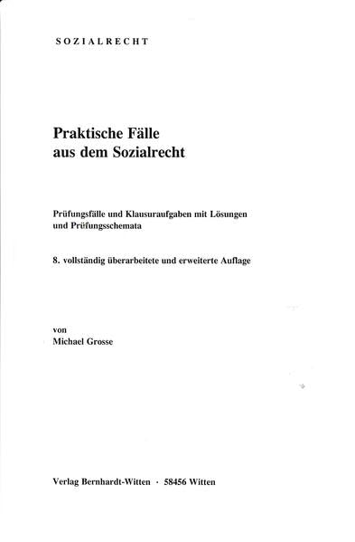 Praktische Fälle aus dem Sozialrecht: (keine Auslieferung über den Buchhandel) Law