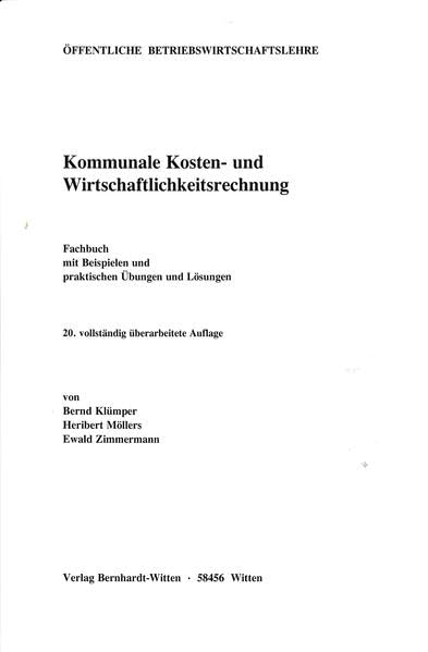 Kommunale Kosten- und Wirtschaftlichkeitsrechnung: (keine Auslieferung über den Buchhandel) Law