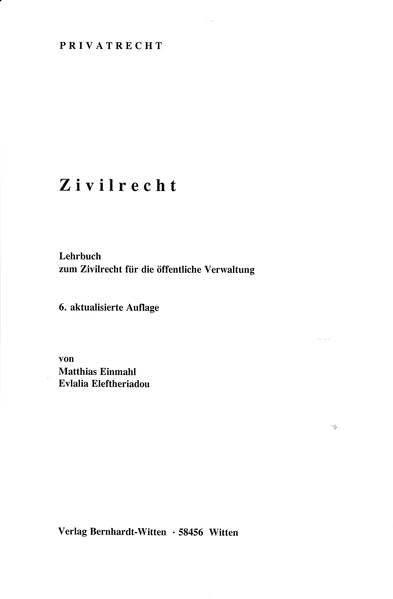 Zivilrecht: (keine Auslieferung über den Buchhandel) Law