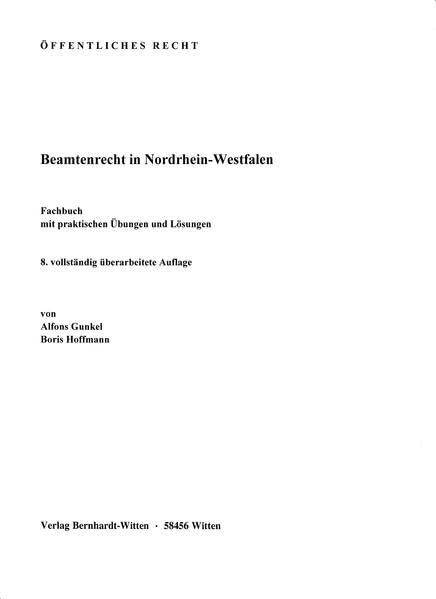 Beamtenrecht in Nordrhein-Westfalen: (kiene Auslieferung über den Buchhandel) Law