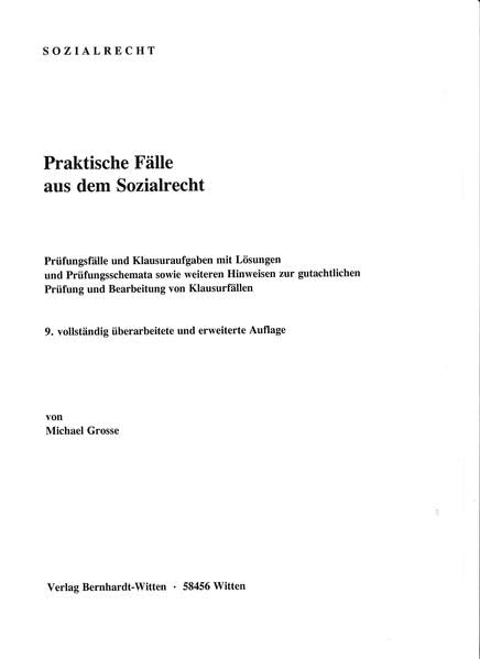 Praktische Fälle aus dem Sozialrecht: (keine Auslieferung über den Buchhandel) Law