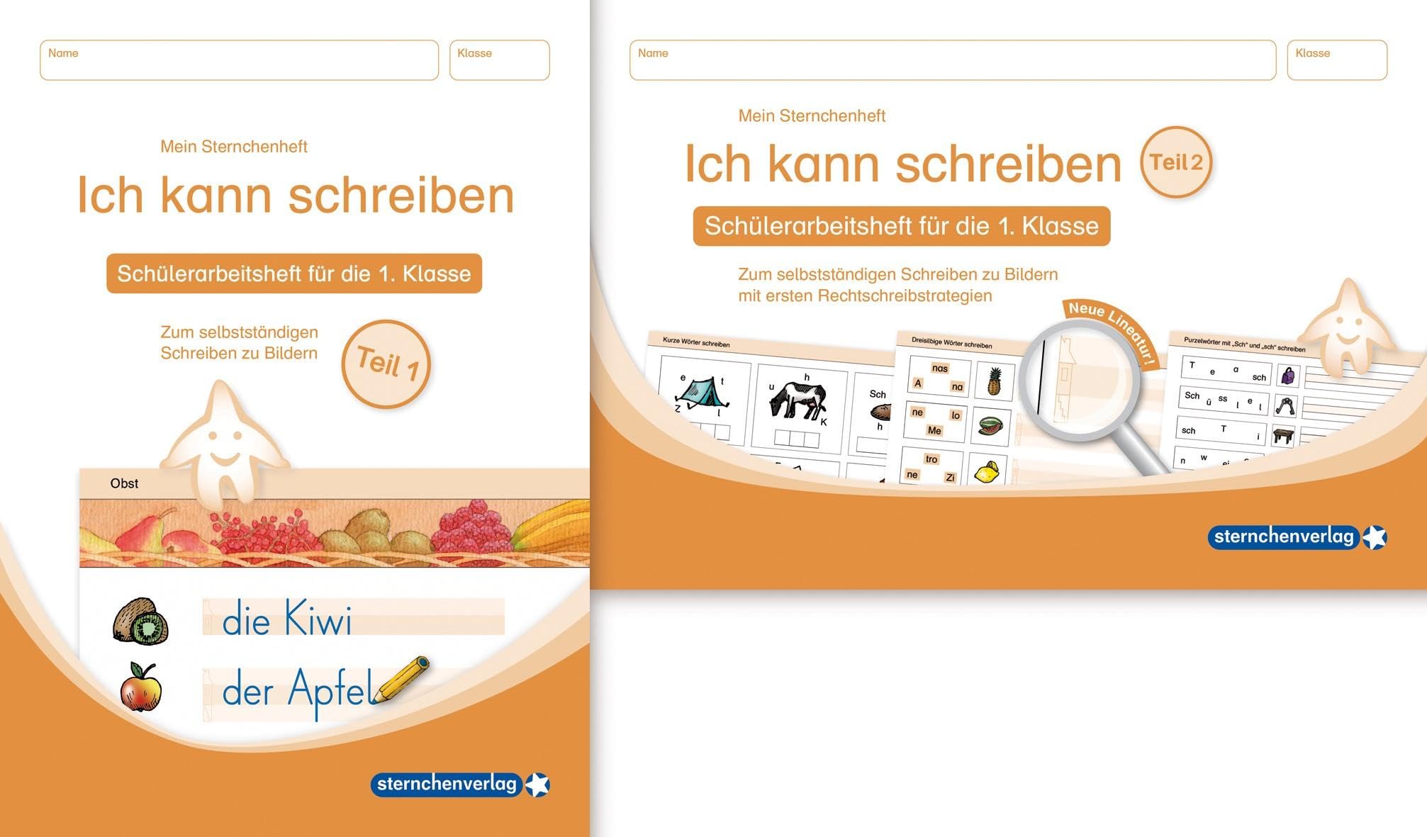 Ich kann schreiben Teil 1 und 2 im Set - Schülerarbeitshefte für die 1. Klasse: Meine Sternchenhefte zum selbstständigen Schreiben zu Bildern und ersten Rechtschreibstrategien (Mein Sternchenheft) Learning & Reference