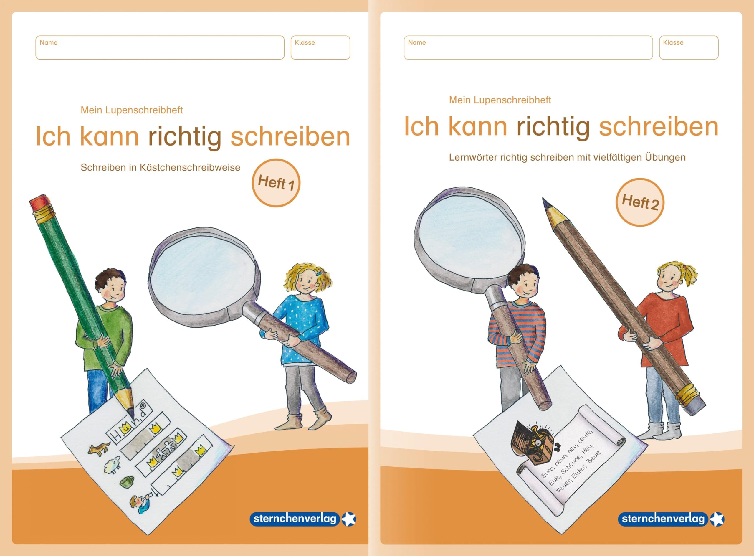 Mein Lupenschreibheft 1 und 2 - Ich kann richtig schreiben: Schreiben in Kästchenschreibweise und Lernwörter richtig schreiben mit vielfältigen Übungen Learning & Reference