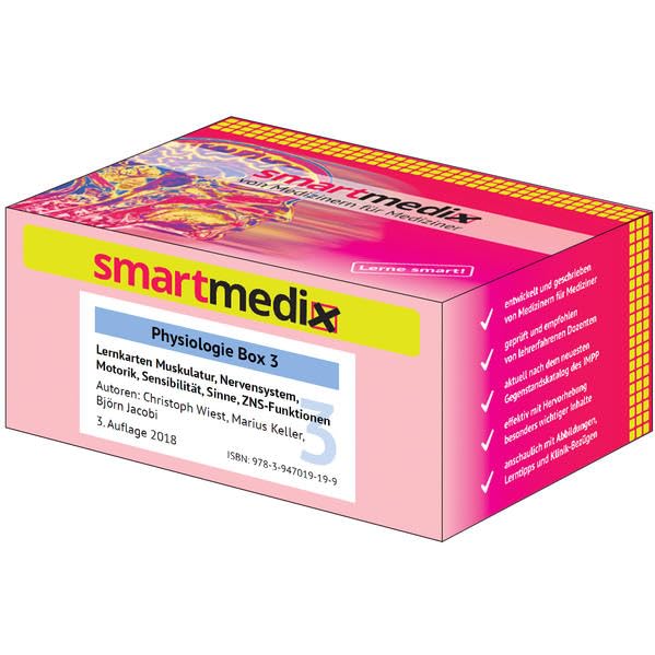SmartMedix Lernkarten Physiologie Box 3: Muskulatur, Nervensystem, Motorik, Sensibilität, Sinne und ZNS-Funktionen Medicine