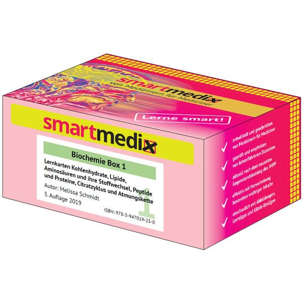 SmartMedix Lernkarten Biochemie Box 1: Kohlenhydrate, Lipide, Aminosäuren und ihre Stoffwechsel, Peptide und Proteine, Citratzyklus und Atmungskette Medicine