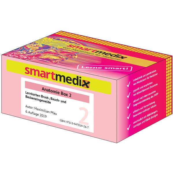 SmartMedix Lernkarten Anatomie Box 2: Brust-, Bauch- und Beckeneingeweide Medicine