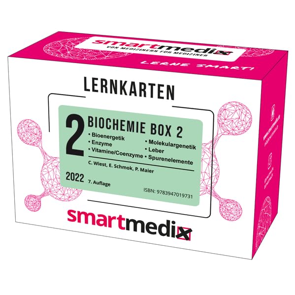 SmartMedix Lernkarten Biochemie Box 2: Bioenergetik, Enzyme, Enzymkinetik, Vitamine, Coenzyme, Molekulargenetik, Leber und Spurenelemente Medicine