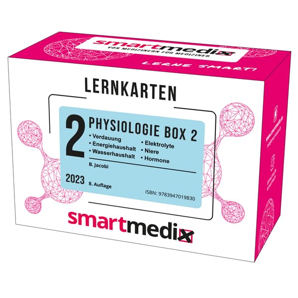 SmartMedix Lernkarten Physiologie Box 2: Verdauung, Energie-, Wärme-, Wasser- und Elektrolythaushalt, Niere und Hormone Medicine