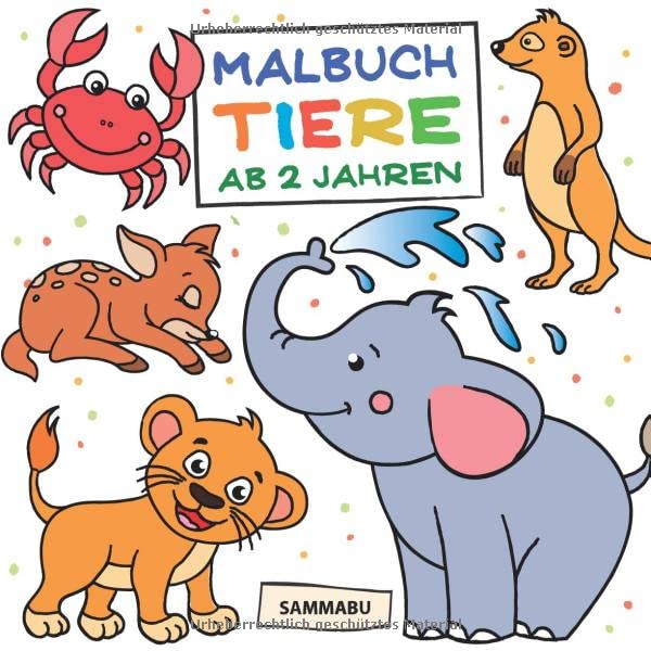 Malbuch Tiere ab 2 Jahren: Die bunte Welt der Tierkinder Pets