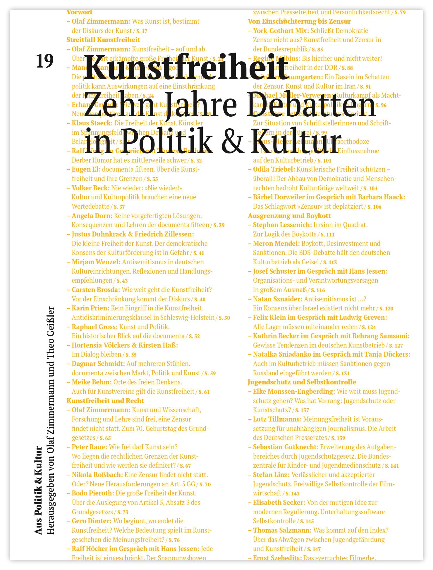 Kunstfreiheit – Zehn Jahre Debatten in Politik & Kultur (Aus Politik & Kultur: Zeitung des Deutschen Kulturrates) Film, Art & Culture