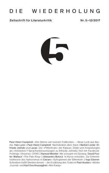 Die Wiederholung. Zeitschrift für Literaturkritik. Nr. 5 Poetry