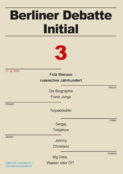 Fritz Mieraus russisches Jahrhundert: Berliner Debatte Initial 3/2020 (Berliner Debatte Initial: Sozial- und geisteswissenschaftliches Journal) Law