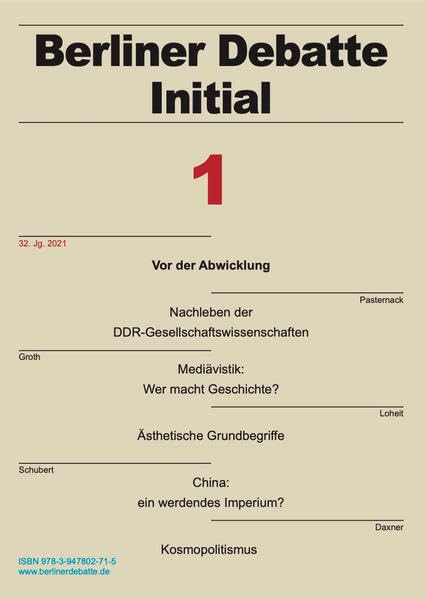 Vor der Abwicklung: Gesellschaftswissenschaften in der DDR (1970-1990) (Berliner Debatte Initial: Sozial- und geisteswissenschaftliches Journal) Law