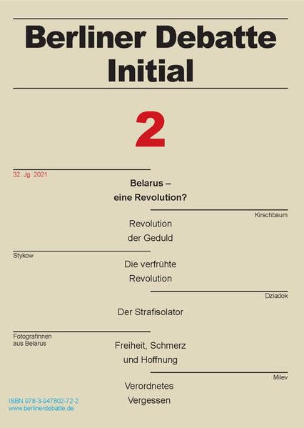 Belarus – eine Revolution?: Berliner Debatte Initial 2/2021 (Berliner Debatte Initial: Sozial- und geisteswissenschaftliches Journal) Law