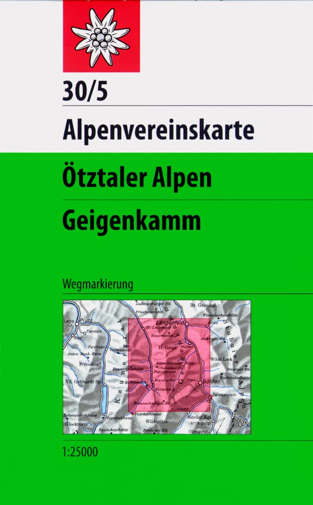Ötztaler Alpen, Geigenkamm: Topographische Karte 1:25.000 mit Wegmarkierungen (Alpenvereinskarten) Leisure, Home & Garden