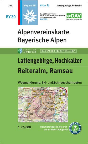 Lattengebirge, Reiteralm, Ramsau: Topographische Karte 1:25.000 mit Wegmarkierung, Ski- und Schneeschuhrouten (Alpenvereinskarten) Leisure, Home & Garden