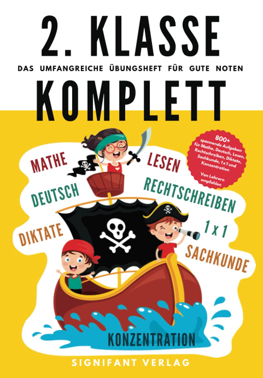 2. Klasse Komplett - Das umfangreiche Übungsheft für gute Noten: 800+ spannende Aufgaben für Mathe, Deutsch, Lesen, Rechtschreibung, Diktate, ... (2. Klasse Übungshefte für gute Noten) Education & Training