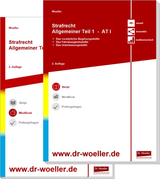 Paket Skript & MindBook - Strafrecht Allgemeiner Teil 1 – AT I: Das vorsätzliche Begehungsdelikt, das Fahrlässigkeitsdelikt, das Unterlassungsdelikt Law
