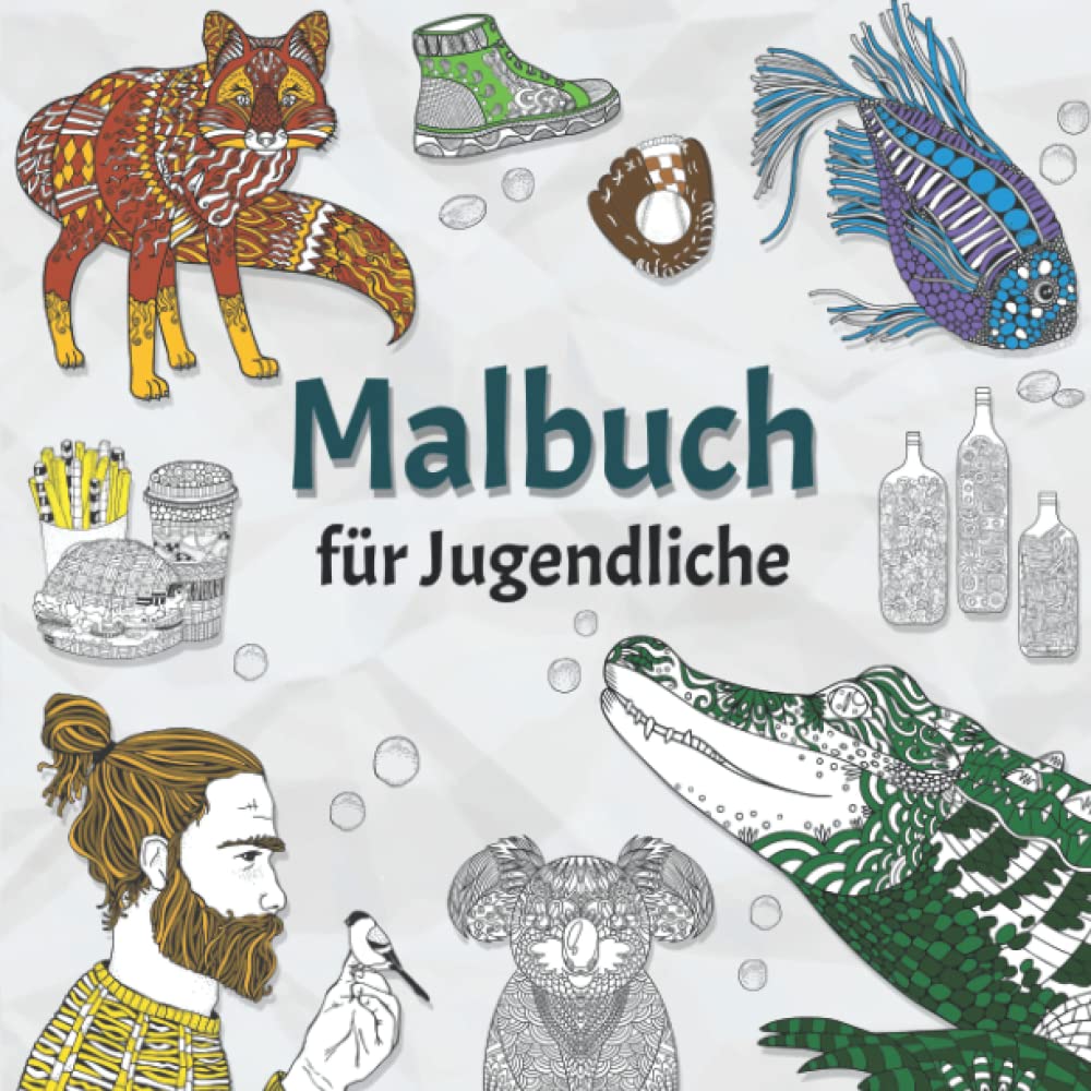 Malbuch für Jugendliche: Zahlreiche außergewöhnliche Motive warten darauf von dir ausgemalt zu werden. Lass deiner Vorstellungskraft freien Lauf und fördere deine Kreativität. Manga
