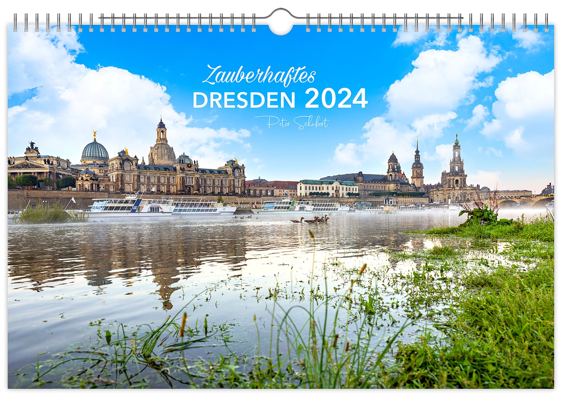 Kalender Zauberhaftes Dresden 2024: XXL | 60 x 40 cm | schwarzes Kalendarium Travel