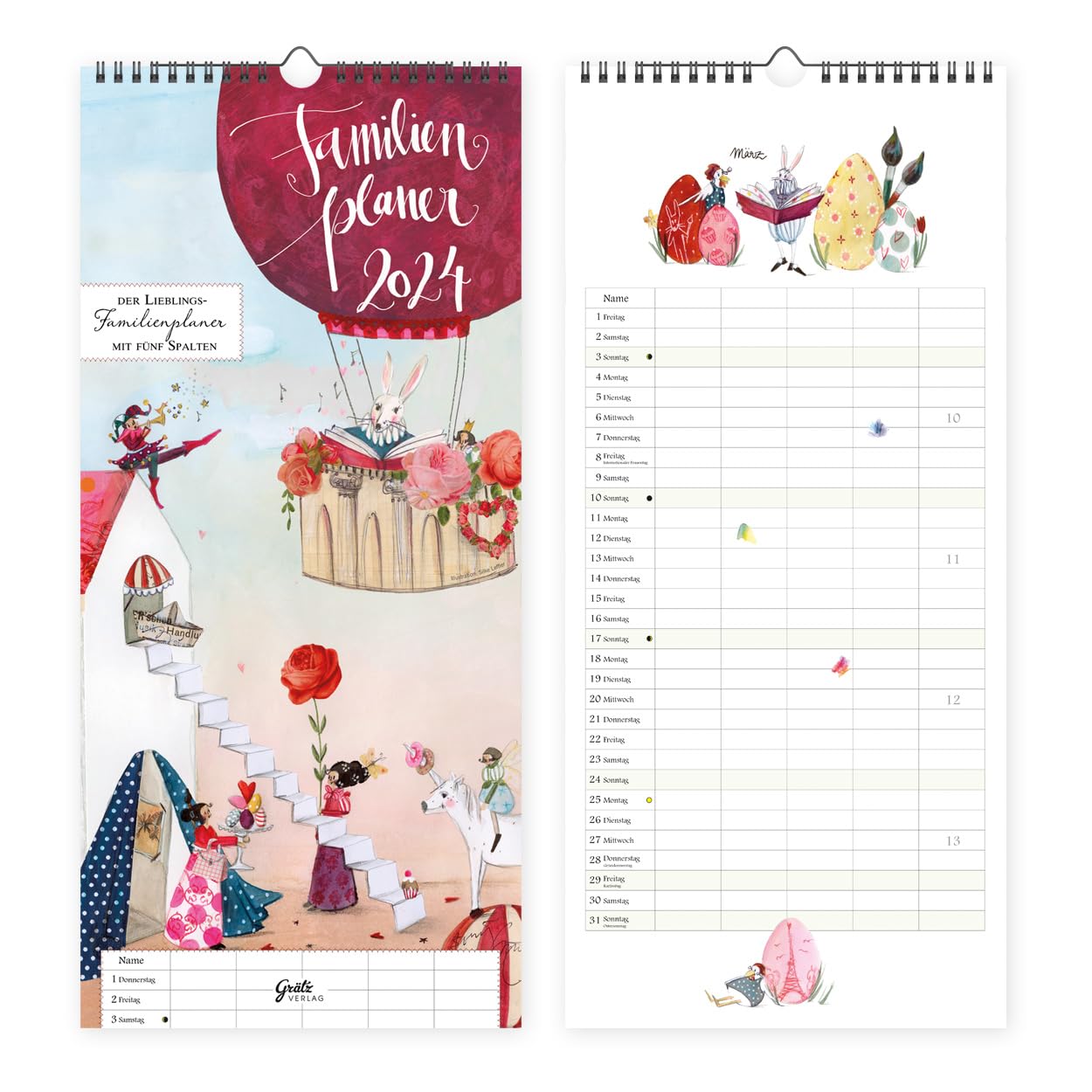 XL Familienkalender 2024 mit Monatsplaner I Familienplaner 5 Spalten I Wandkalender Jahresübergreifend Dez 23 - Jan 25, mit Ferienterminen für Familie oder WG Lifestyle