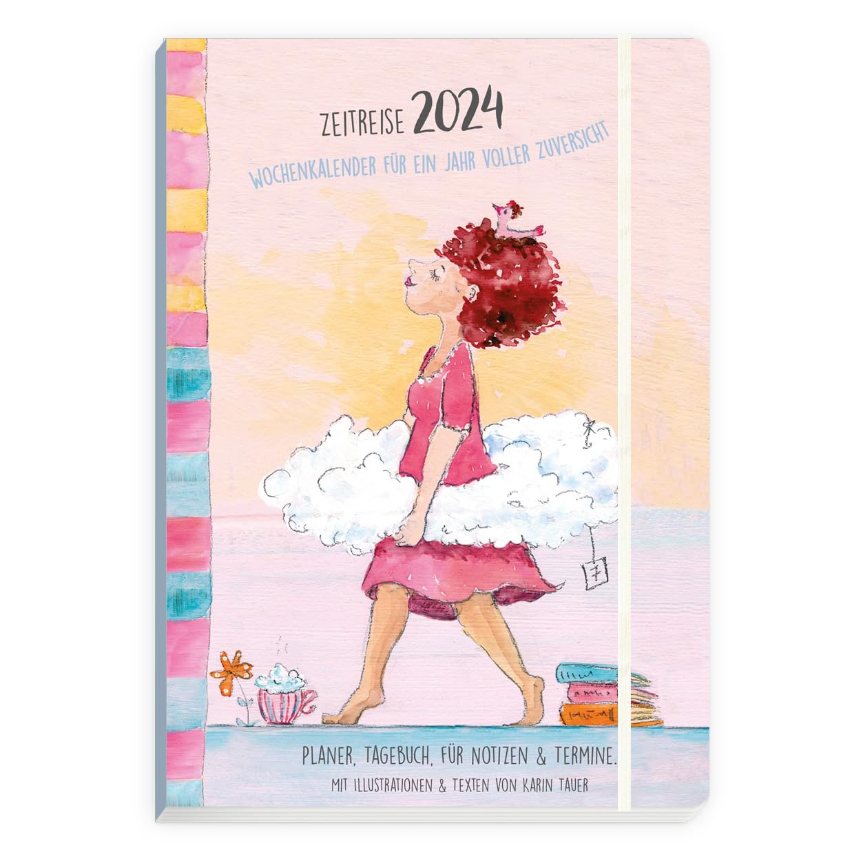 Taschenkalender 2024 Buchkalender A5 I Handlicher Wochenplaner von Karin Trauer (Damen mit Format) I Terminplaner und Tagebuch mit 2 Seiten pro Woche I Elegantes Hardcover Lifestyle