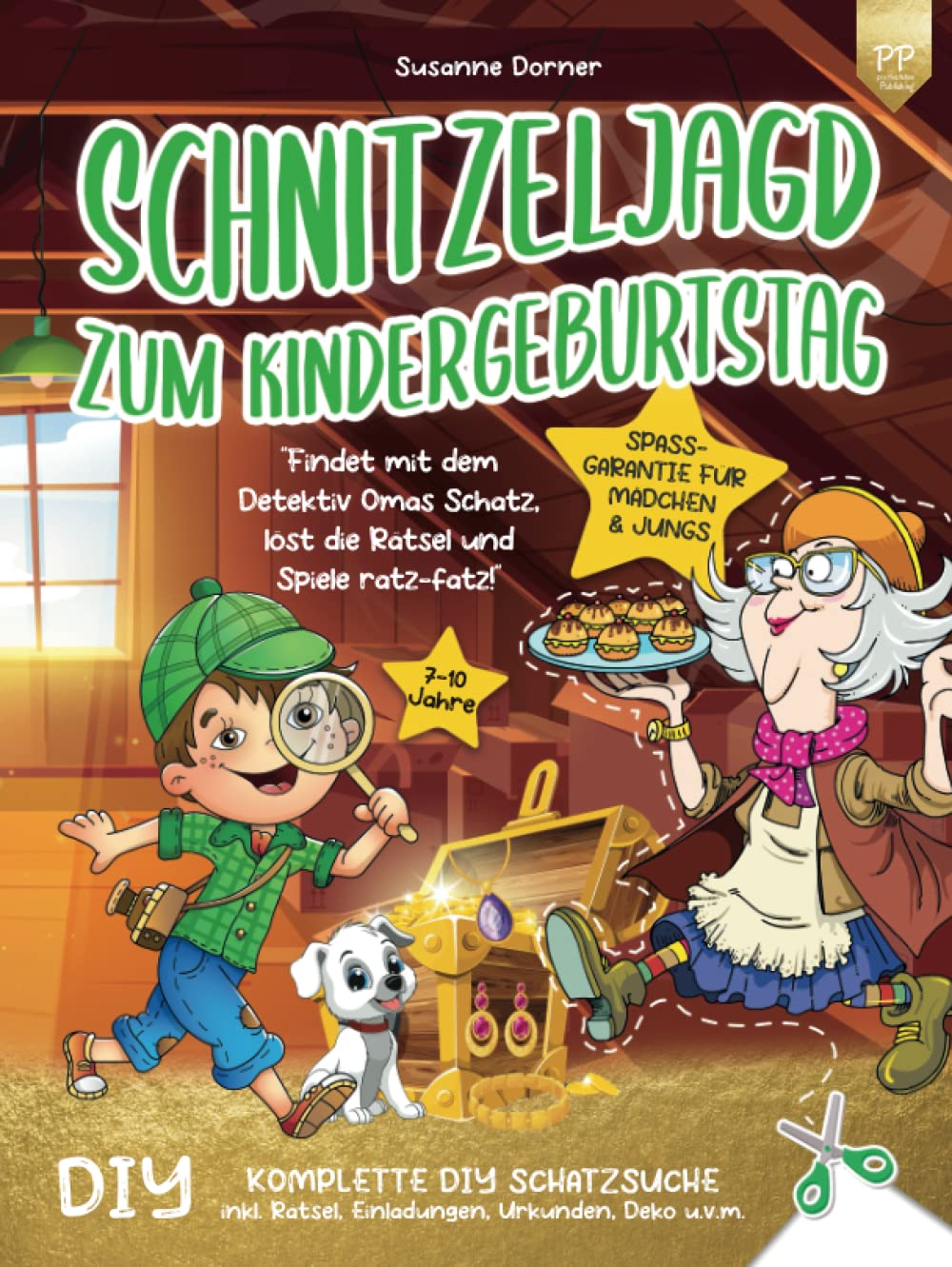 Schnitzeljagd Kindergeburtstag: 7 bis 10 Jahre | Findet mit dem Detektiv Omas Schatz, löst die Rätsel und Spiele ratz-fatz! Komplette DIY Schatzsuche inkl. Einladungen, Urkunden, Deko u.v.m. Manga