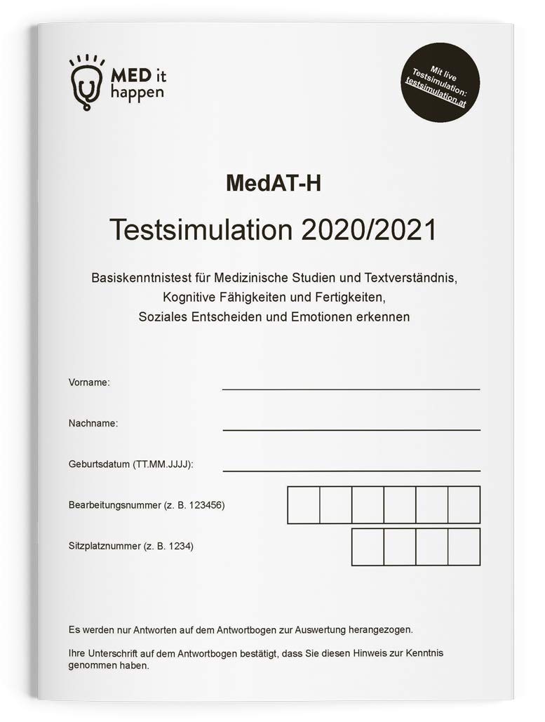 MedAT Testsimulation 2020/2021 von MEDithappen: Basiskenntnistest für Medizinische Studien und Textverständnis, Kognitive Fähigkeiten und ... ... 2020/2021 Band 1 + MedAT Testsimulation) Medicine