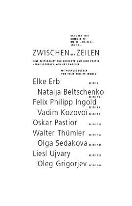 Zwischen den Zeilen / Neue deutsche und russische Poesie Poetry