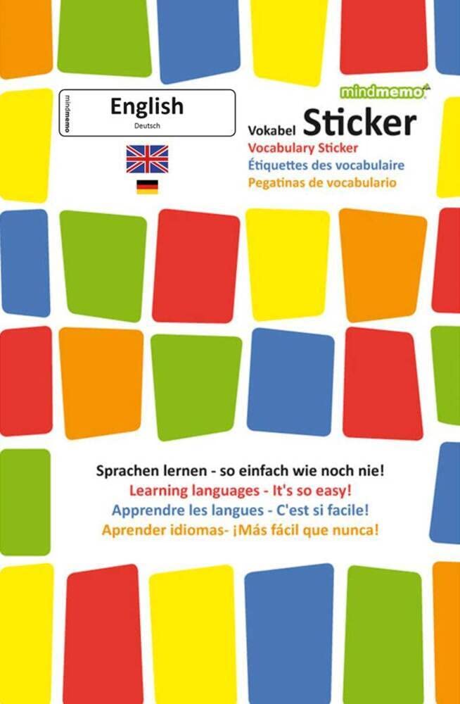 mindmemo Vokabel Sticker - Grundwortschatz Englisch / Deutsch - 280 Vokabel Aufkleber für Kinder und Erwachsene Foreign Languages ​​& Dictionaries