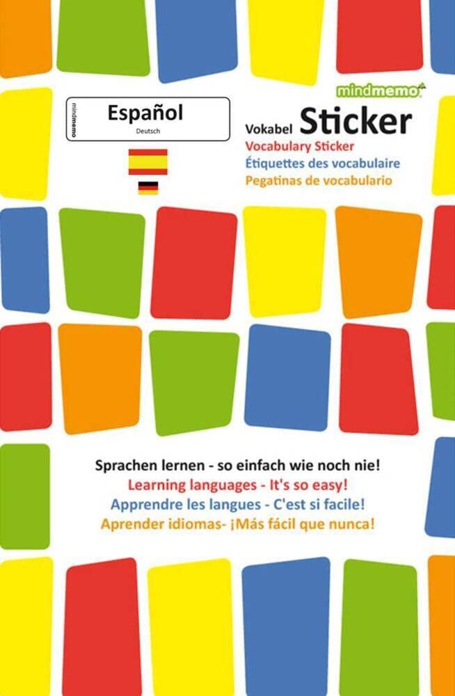 mindmemo Vokabel Sticker - Grundwortschatz Spanisch / Deutsch - 280 Vokabel Aufkleber für Kinder und Erwachsene Spanisch lernen leicht gemacht ... Lernen ganz einfach - 3D Lernhilfe Social Sciences