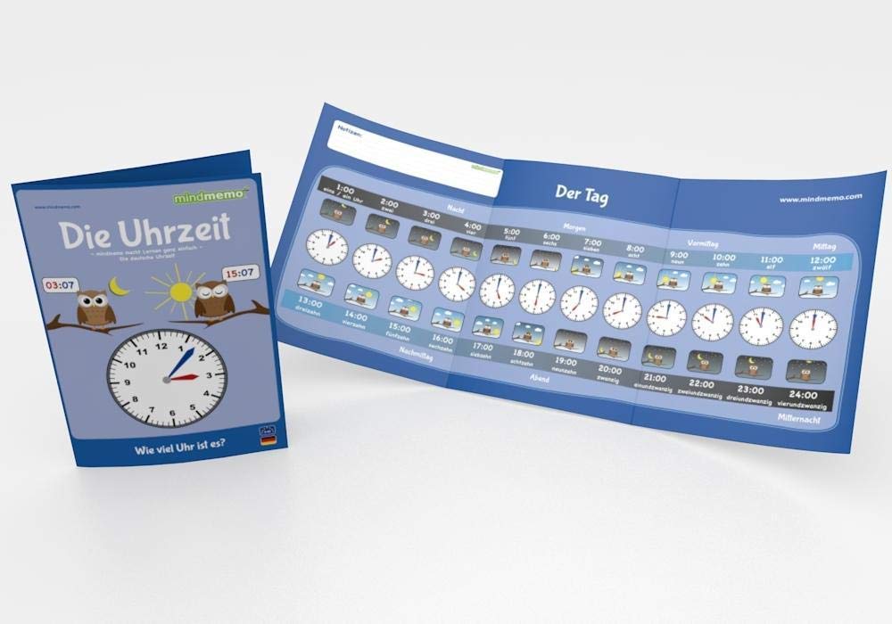 mindmemo Lernfolder - Die Uhrzeit - Grundschule - Zusammenfassung Learning & Reference