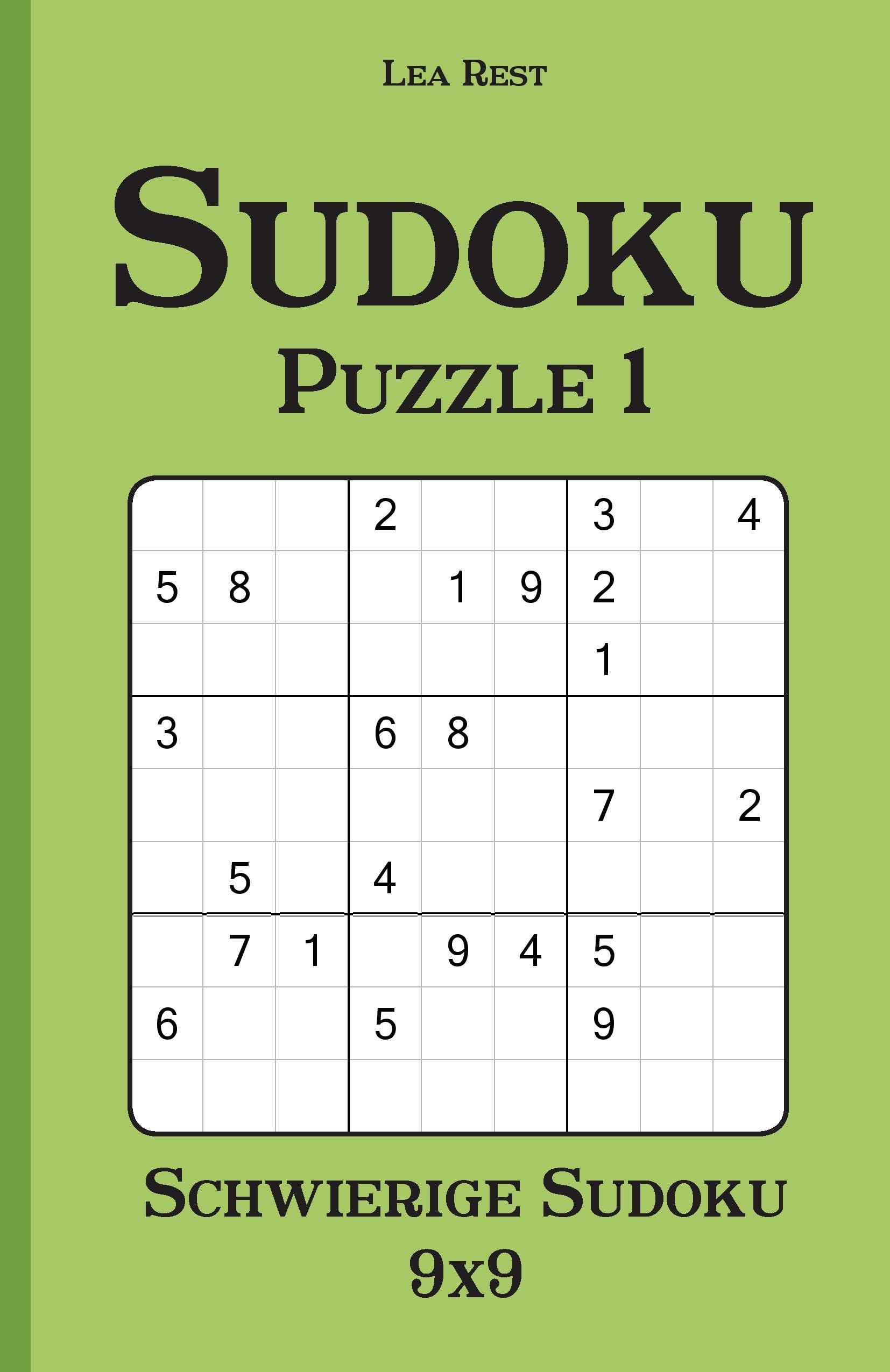 Sudoku Puzzle 1: Schwierige Sudoku 9x9 Leisure & Fun