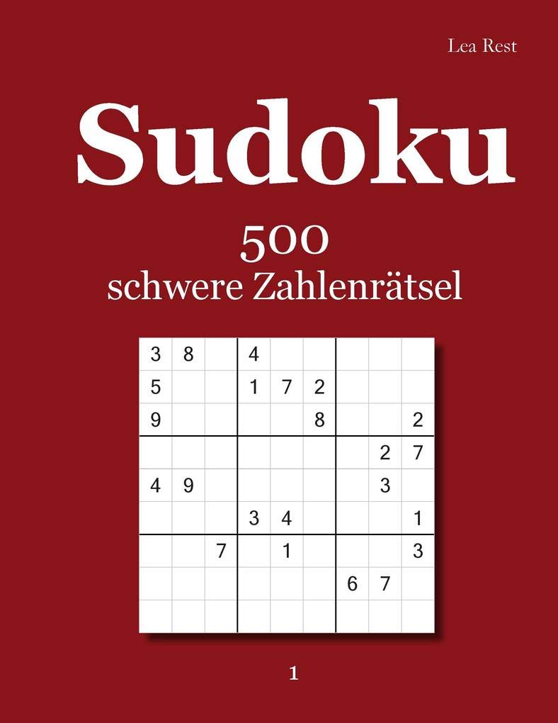 Sudoku 500 schwere Zahlenrätsel 1 Leisure & Fun
