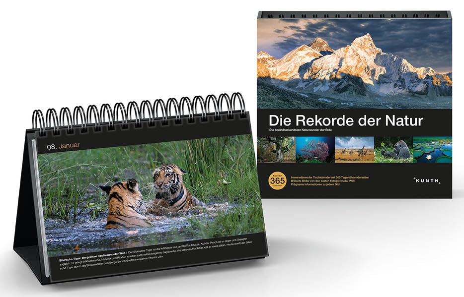 KUNTH Tischkalender Die Rekorder der Natur: 365 Tage, immerwährendes Kalendarium im Schuber Leisure, Home & Garden