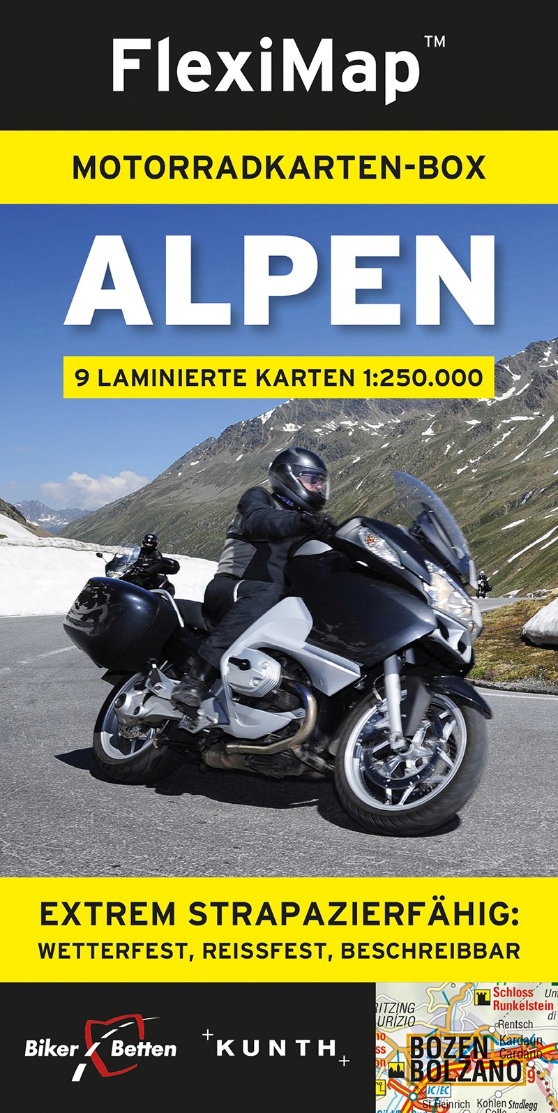 KUNTH Motorradkarten-Box ALPEN 1:250.000: Wetterfest, reißfest, beschreibar. Laminiert Leisure, Home & Garden