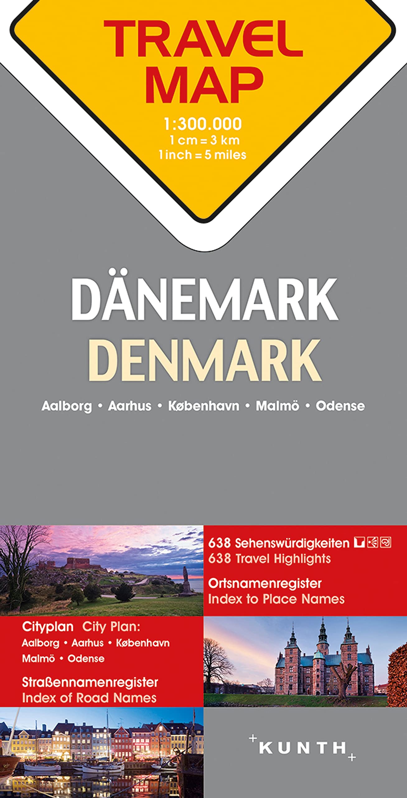 KUNTH TRAVELMAP Dänemark 1:300.000: Travel Map Denmark Leisure, Home & Garden