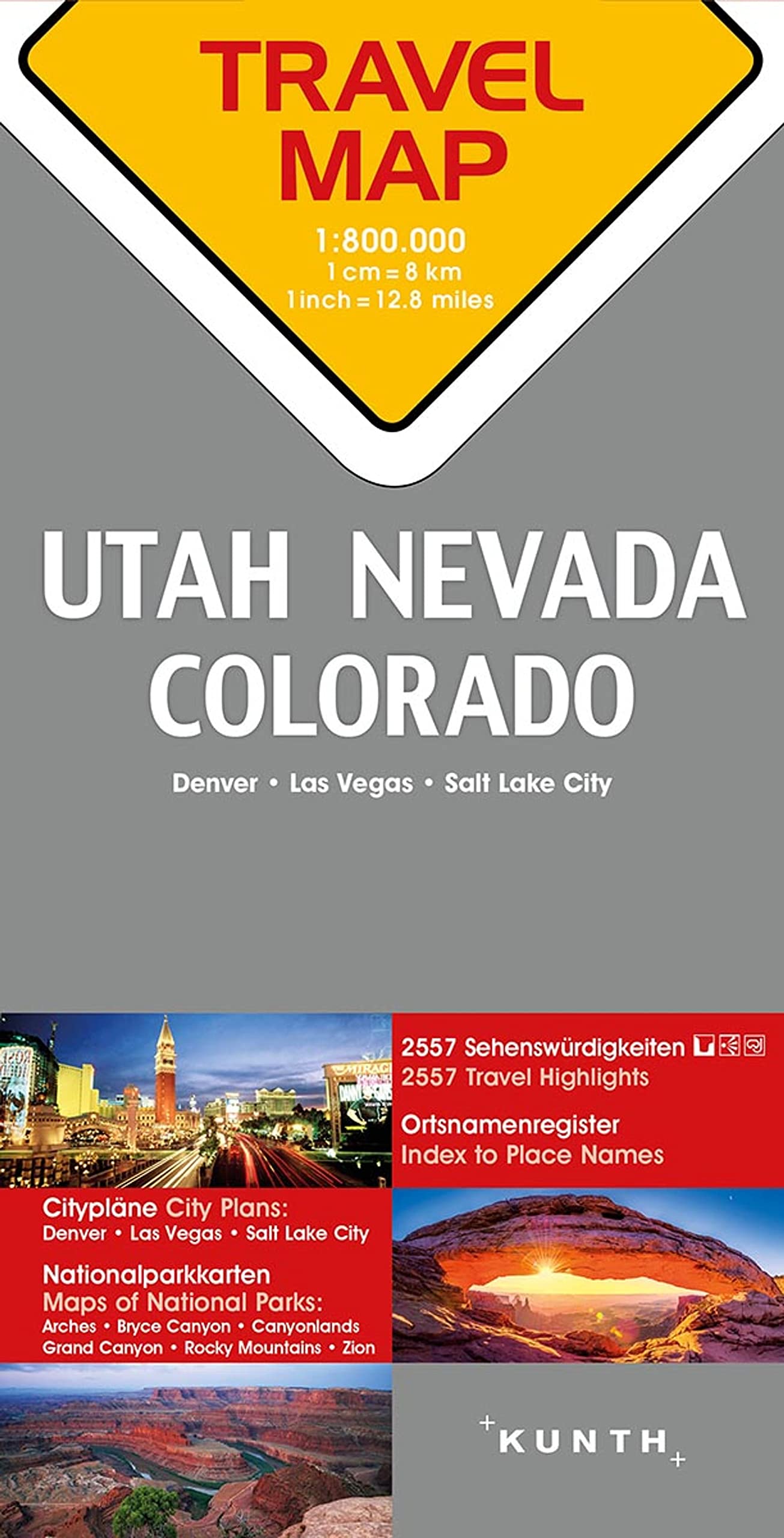 Reisekarte Utah / Nevada / Colorado 1:800.000 Maps & Plans