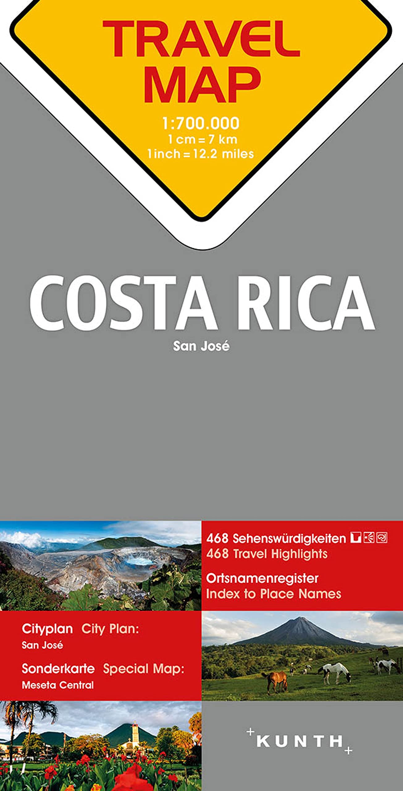 KUNTH TRAVELMAP Costa Rica 1:700.000 Leisure, Home & Garden