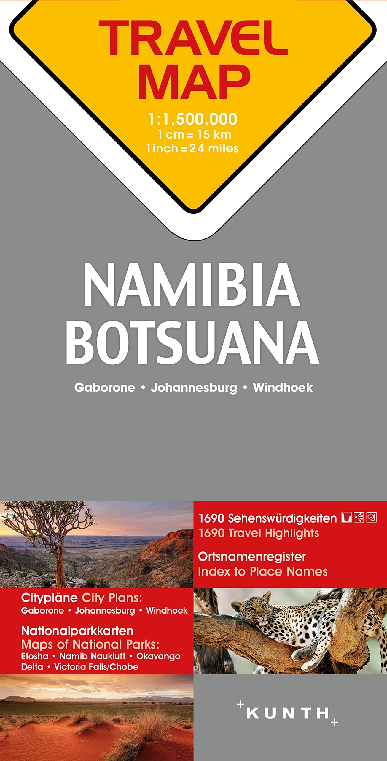 Reisekarte Namibia / Botsuana 1:1.500.000 Leisure, Home & Garden