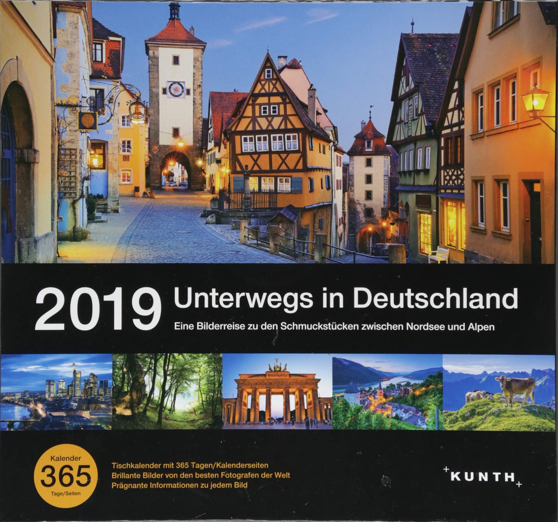Tischkalender Unterwegs in Deutschland 2019: 365-Tage Spiralaufsteller in Geschenkbox Photography